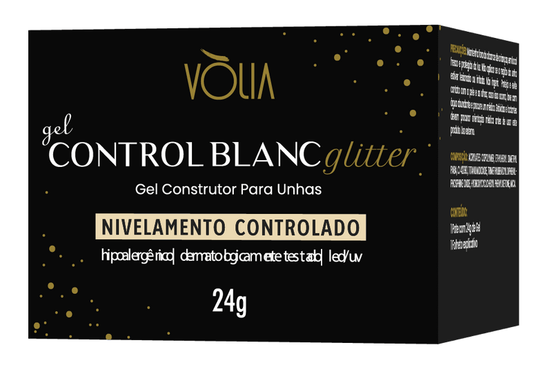 Gel Control Blanc Glitter Vòlia (24g) - Loja Maganda