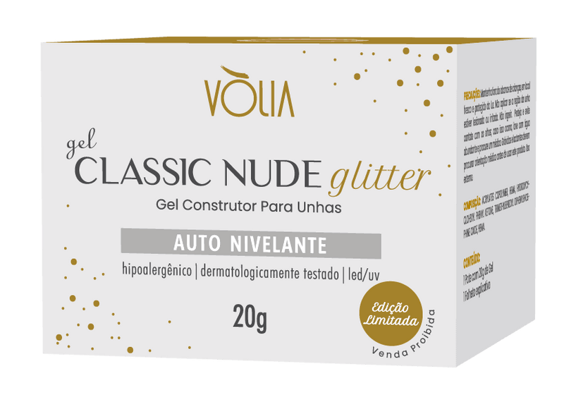 Gel Classic Nude Glitter Vòlia (24g) - Loja Maganda