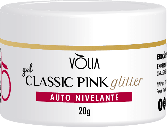 Gel Classic Pink Glitter Vòlia (24g) - Loja Maganda